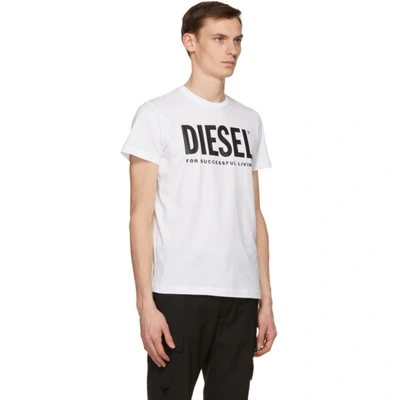 Shop Diesel White T-diego Logo T-shirt In White100