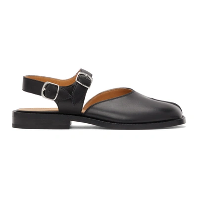 Shop Maison Margiela Black Tabi Sandals In H8396 Black