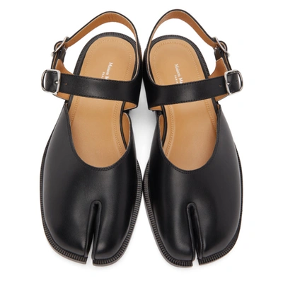 Shop Maison Margiela Black Tabi Sandals In H8396 Black