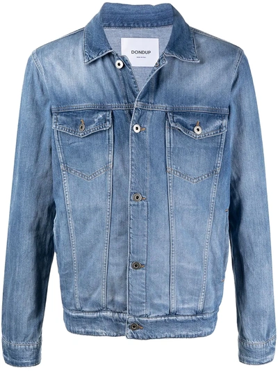Shop Dondup Buttoned-up Denim Jacket In Blue