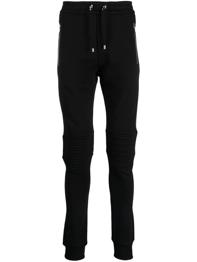 Shop Balmain Embossed-logo Track Pants In Black