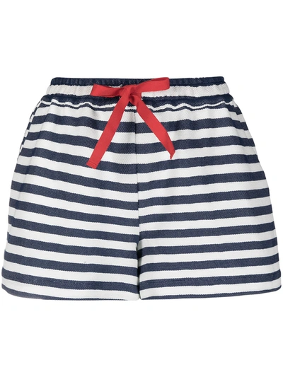 Shop Semicouture Striped Print Shorts In Blue