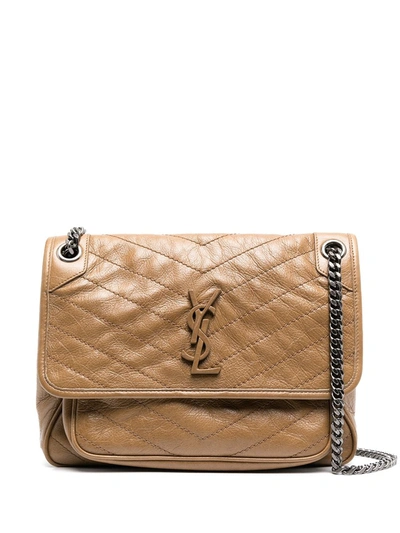 Shop Saint Laurent Niki Medium Shoulder Bag In Neutrals