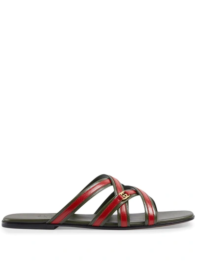 Shop Gucci Interlocking G Sandals In Green