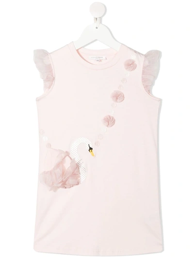 Shop Charabia Tulle Applique Dress In Pink
