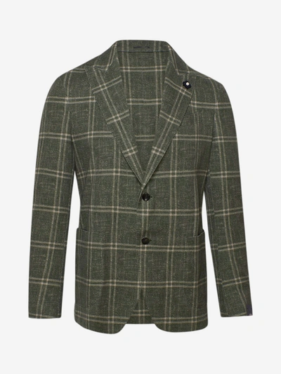 Shop Lardini Blazer Verde Check In Green