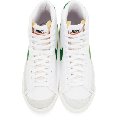 Shop Nike White & Green Blazer Mid '77 Vintage Sneakers In Wht/grn/blk