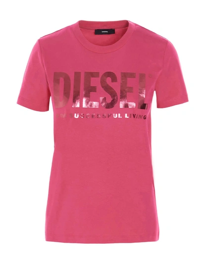 Shop Diesel Sily-wx T-shirt In Fuchsia
