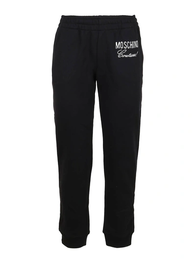 Shop Moschino Cotton Tracksuit Bottom In Black