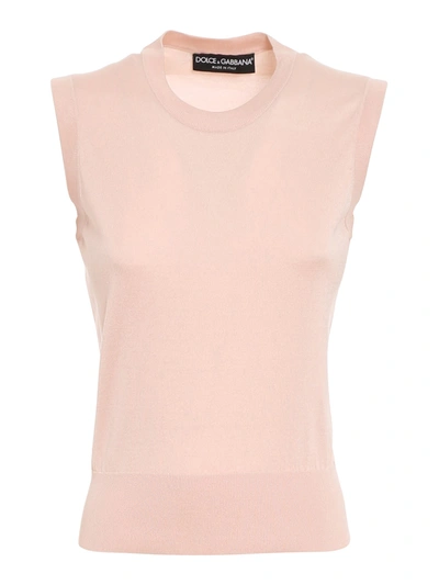 Shop Dolce & Gabbana Silk Vest In Light Pink