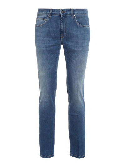 Shop Fay Cotton Blend Straight Leg Jeans In Blue