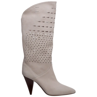 Shop Isabel Marant Women's Leather Heel Boots In White