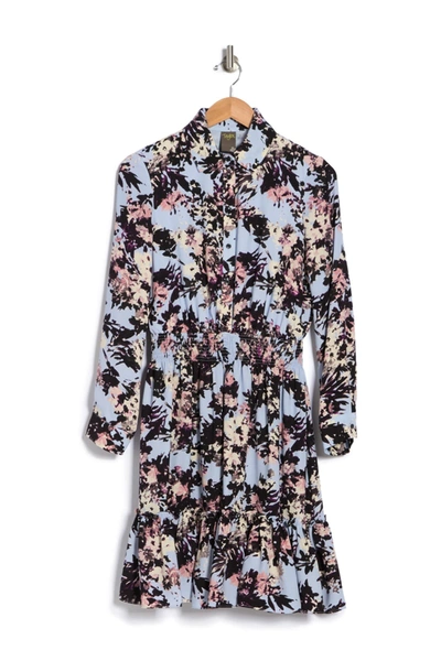 Shop Taylor Floral Print Crepe Shirt Dress In Bluebellra