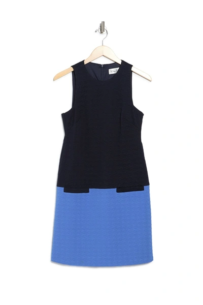 Shop Eliza J Sleeveless Colorblock Shift Dress In Blue