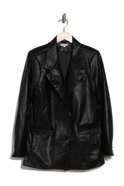 Shop Weworewhat Downtown Faux Leather Blazer In Black