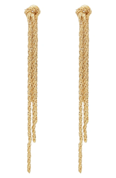 Shop Gorjana Fiore Chain Knot Earrings In Gold