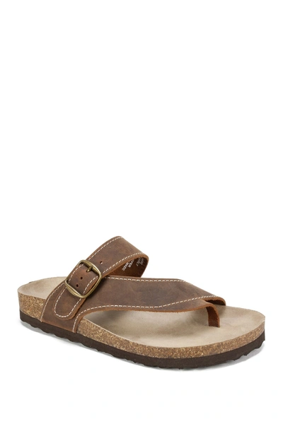 Shop White Mountain Footwear Carly Leather Footbed Sandal In Brown/leather
