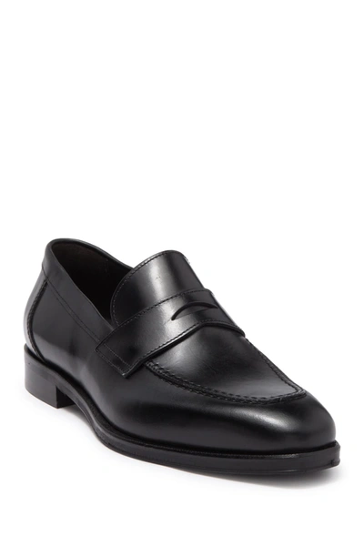 Shop Bruno Magli Hudson Penny Slot Strap Loafer In Bk Calf