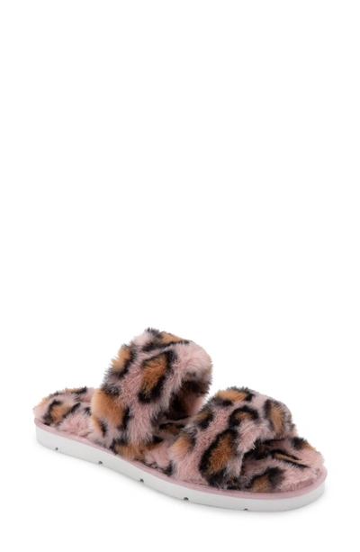 Shop Dolce Vita Puff Faux Fur Slipper In Leopard Faux Fur