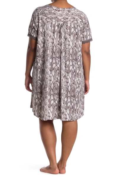 Shop Flora By Flora Nikrooz Short Sleeve Night Gown In Gray