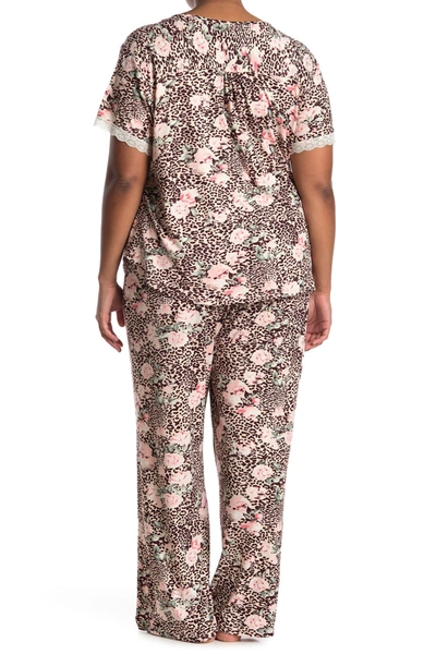 Shop Flora By Flora Nikrooz Printed Pajama Set In Brown