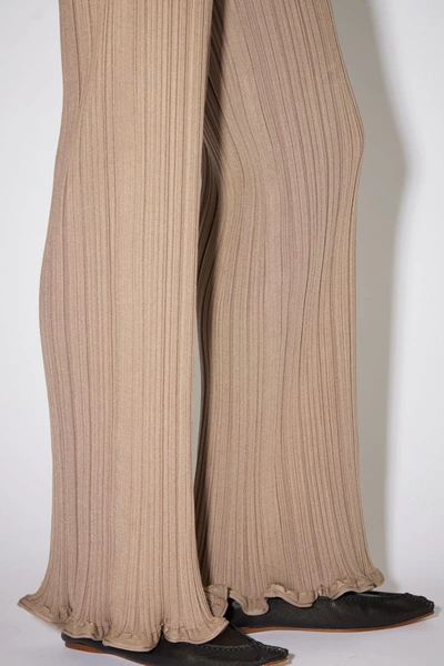 Shop Acne Studios Ribbed Trousers Taupe Beige