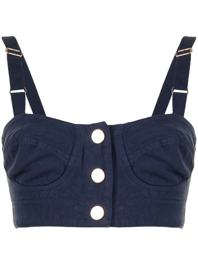Shop Alice Mccall Bronte Cropped Top In Blue