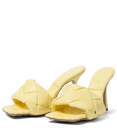 Shop Bottega Veneta Lido Leather Sandals In Yellow
