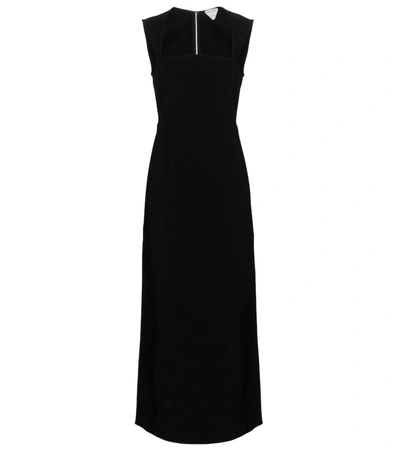 Shop Bottega Veneta Stretch Cady Maxi Dress In Black