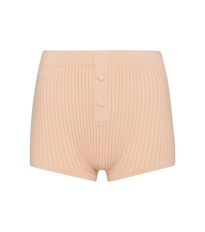 Shop Live The Process Ribbed-knit Shorts In Pink