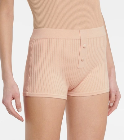 Shop Live The Process Ribbed-knit Shorts In Pink
