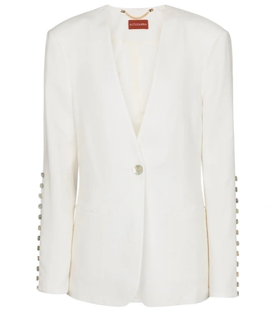 Shop Altuzarra Fern Linen-blend Blazer In White