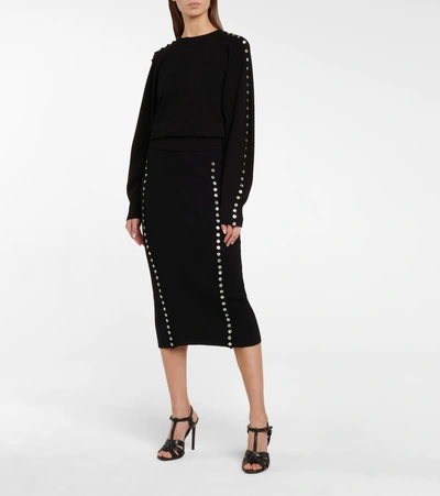 Shop Altuzarra Marilla Embellished Midi Skirt In Black
