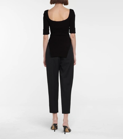 Shop Khaite Irina Ribbed-knit Top In Black
