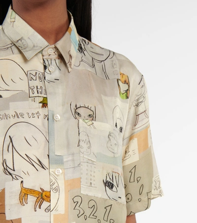 Shop Stella Mccartney X Yoshitomo Nara Ricky Printed Silk Shirt In Multicoloured