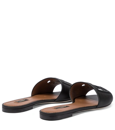 LOGO挖剪皮革凉拖鞋