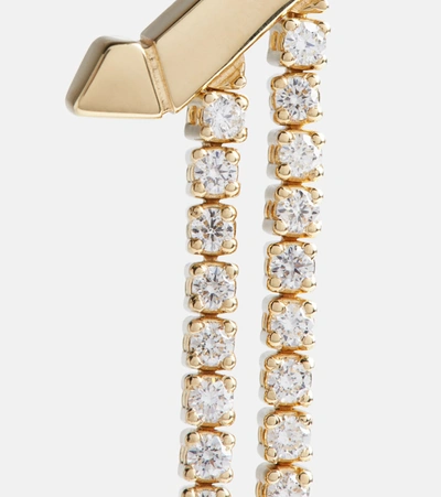 Paris钻石装饰18K黄金单只耳环