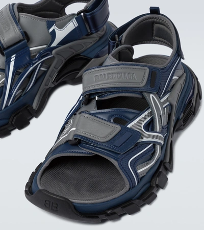 Shop Balenciaga Track Strapped Sandals In Grey