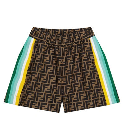 Shop Fendi Ff Shorts In Brown