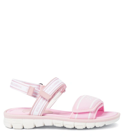 Shop Dolce & Gabbana Logo Sandals In Pink