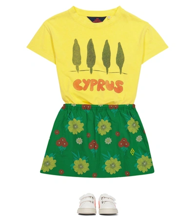 The Animals Observatory Impala Floral Cotton Skirt In Green