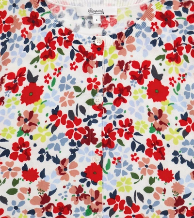 Shop Bonpoint Floral Cotton Cardigan In Multicoloured