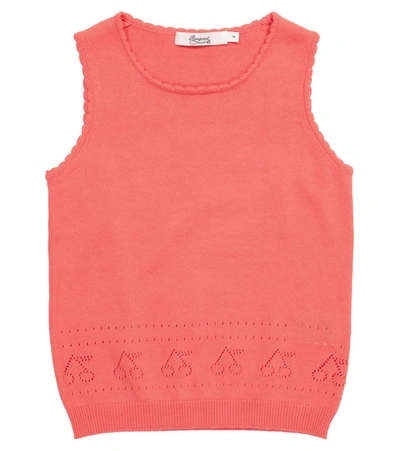 Shop Bonpoint Pointelle Cotton Tank Top In Pink