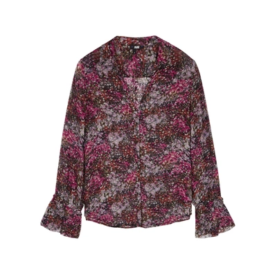 Shop Paige Abriana Printed Silk-chiffon Blouse In Multicoloured