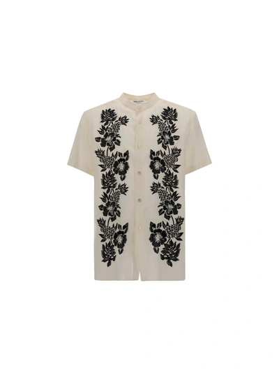 Shop Saint Laurent Blouse In Natural White