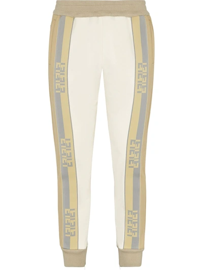 Shop Fendi Ff Stripe Panelled Track Pants In Neutrals