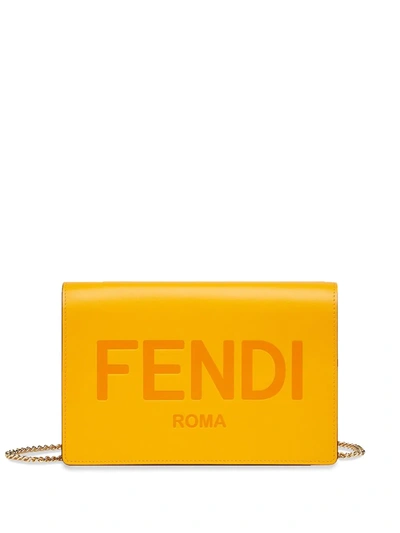 Shop Fendi Wallet On Chain Medium Bag In Orange