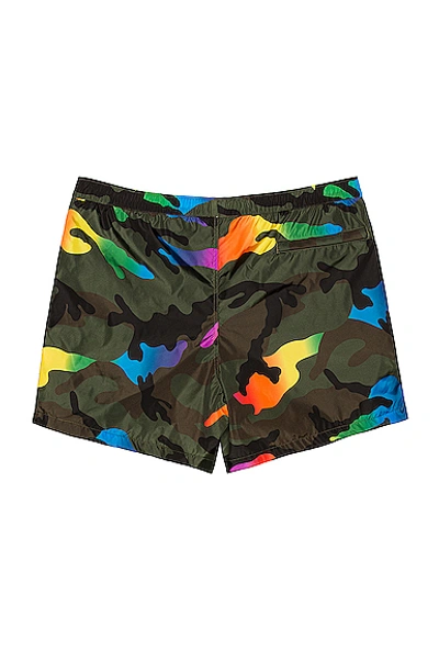 Shop Valentino Garavani Nylon Swim Trunk In Multi