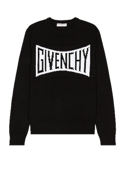 Shop Givenchy Crewneck Pullover With Logo In Black & White