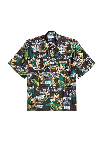 Shop Givenchy Loose Fit Printed Shirt In Black & Green